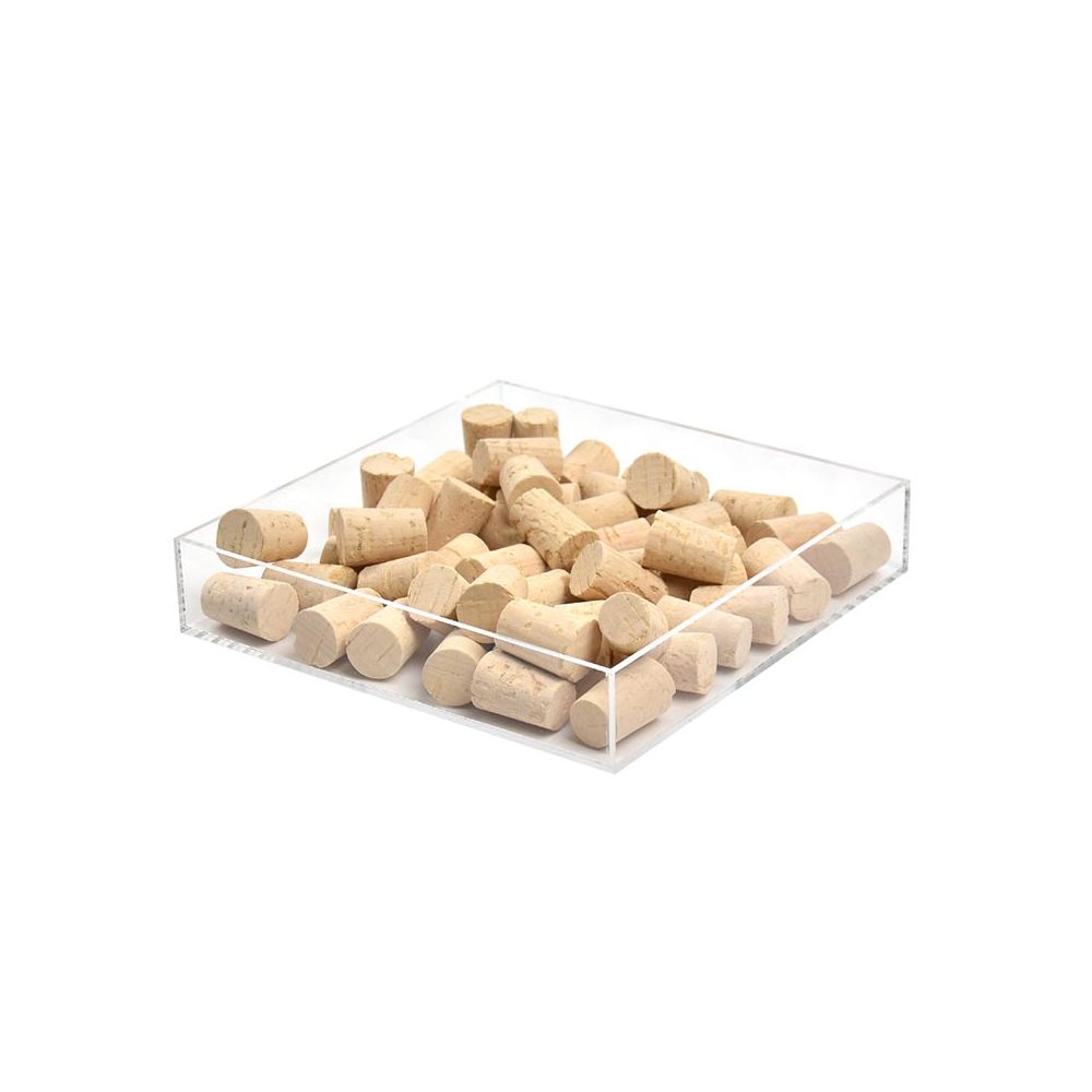 Plateau plexi transparent 257x257x40mm