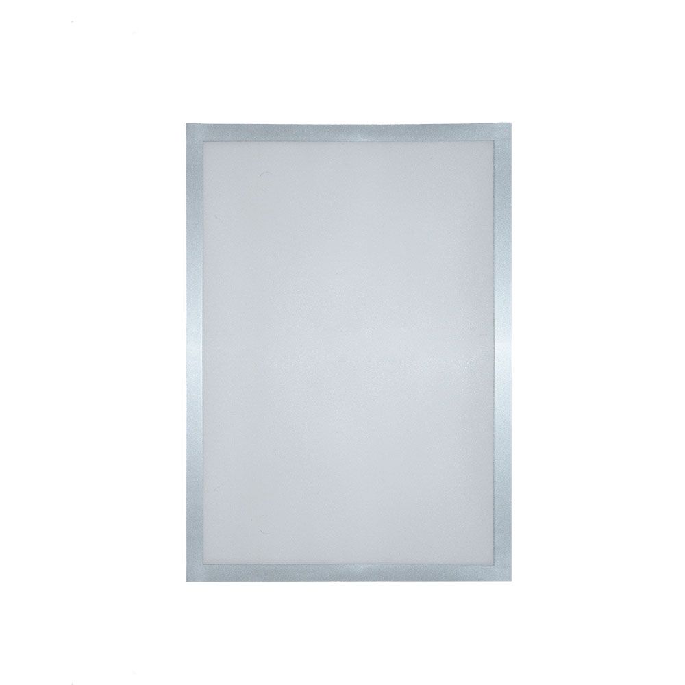 Pochette PVC adhésive permanente antireflet ouverture magnétique argenté