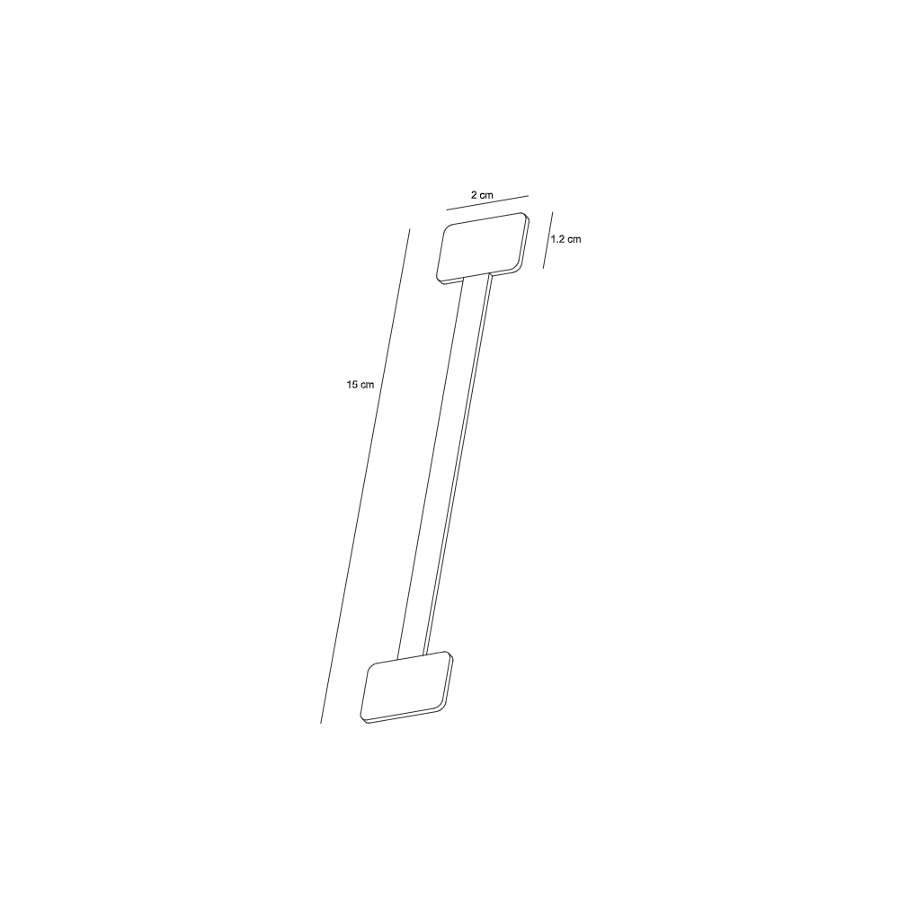 Stop rayon Twister aluminium 150 mm 2 adhésifs
