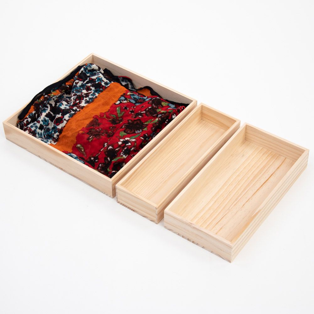 boîte de présentation en bois 300x150x50mm