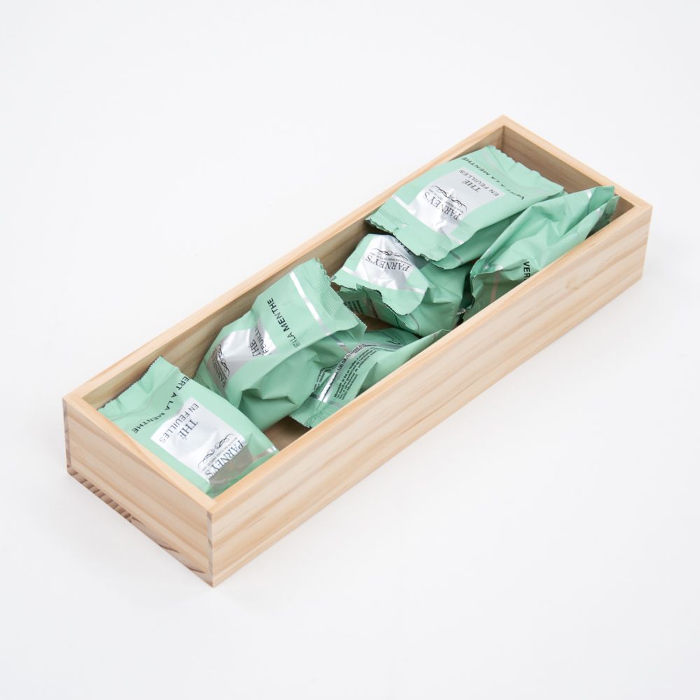 boîte de présentation en bois 300x100x50mm