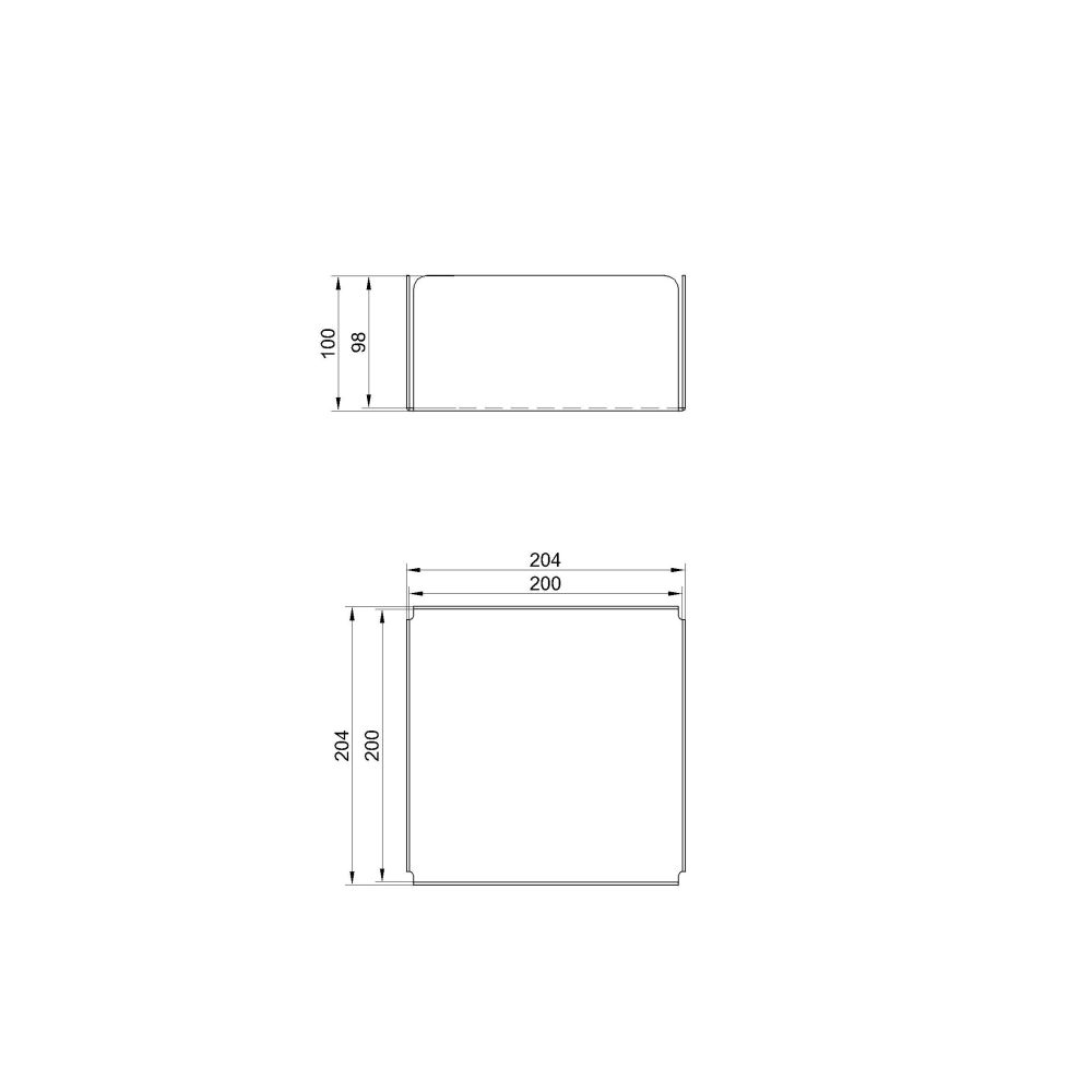 Boîte PET transparente 200x200x100mm