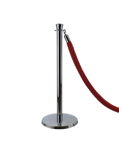 Poteau de guidage chromé avec cordon...