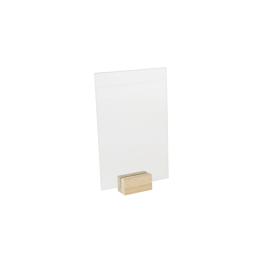 Chevalet plexi sur mini socle bois