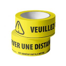 Adhesive marking tape "PLEASE KEEP A DISTANCE OF 1.5M"
