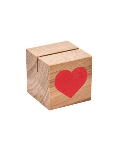 Porte-étiquette cube bois avec picto...