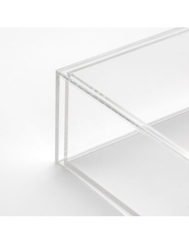 Vitrine En Acrylique Transparent Avec Base Bois - 55x25x15 Cm, Protection Anti-poussière Pour Modèles Réduits, Trophées, Figurines