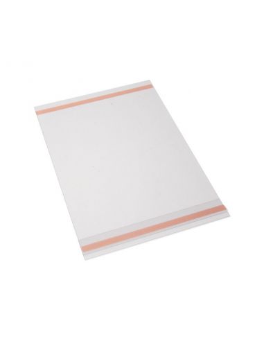 Adhesive pouch with anti-reflective flap