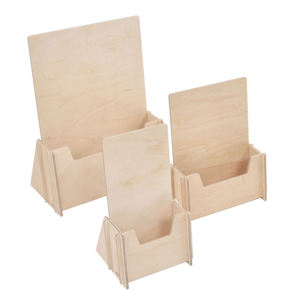 Porte-brochures de comptoir en bois 1/3 A4