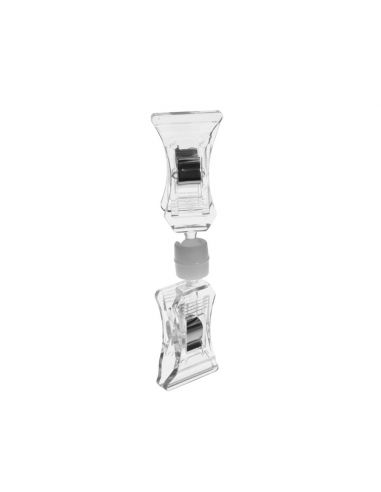 DOUBLE ARTICULATED LABEL HOLDER CLAMP