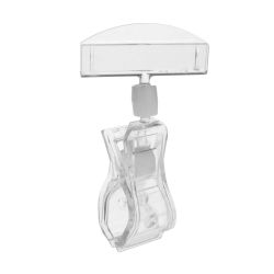 20 Clips Porte-étiquettes En Plastique Transparent - Supports Pour Panneaux, étiquettes De Prix | Taille 5.5x4x4 Cm