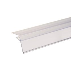 Label holder strip for glass shelving