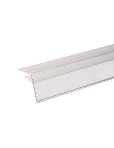 Label holder strip for glass shelving