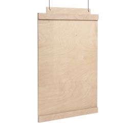 Double-sided poster holder with magnetic wood V