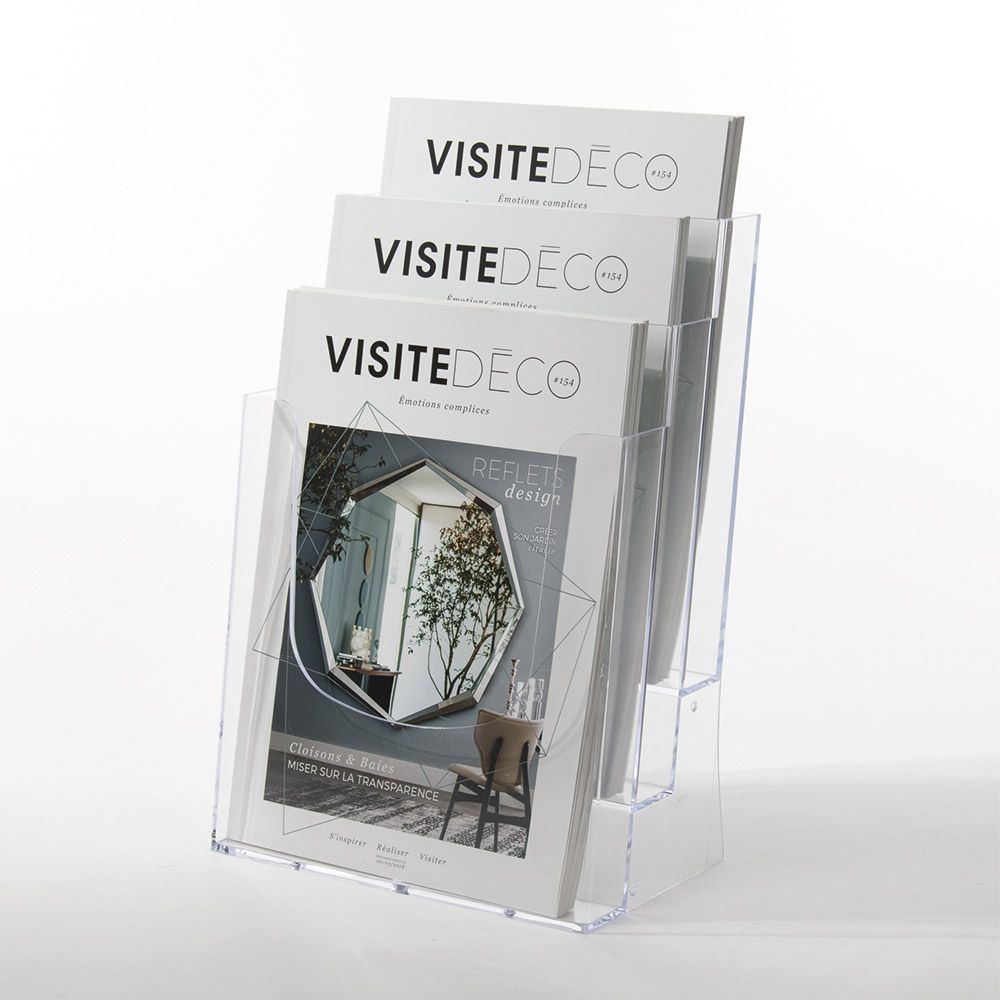 Porte-brochures transparent