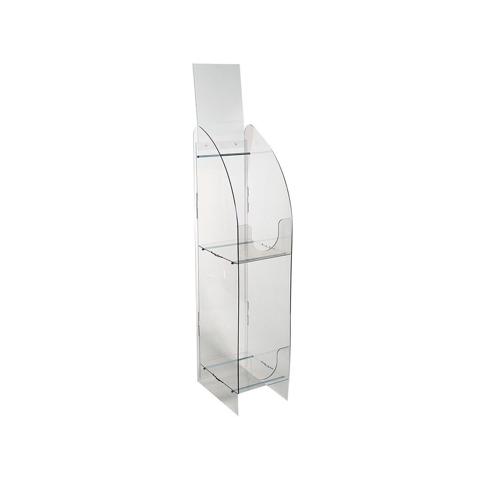 FREE-STANDING A4 CATALOGUE DISPLAY UNIT WITH 2 LEVELS AND VISUAL HOLDER